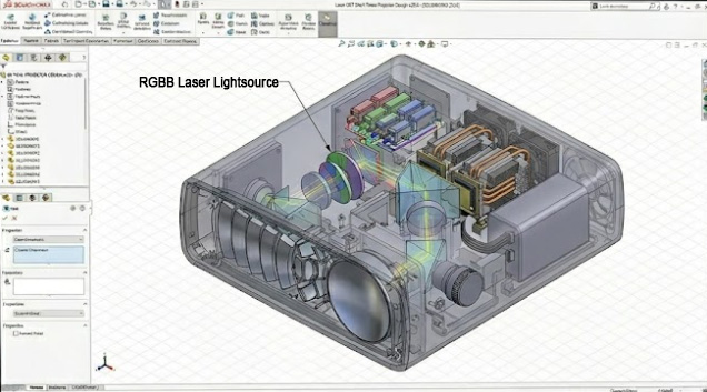CAD model of a projection optical engine